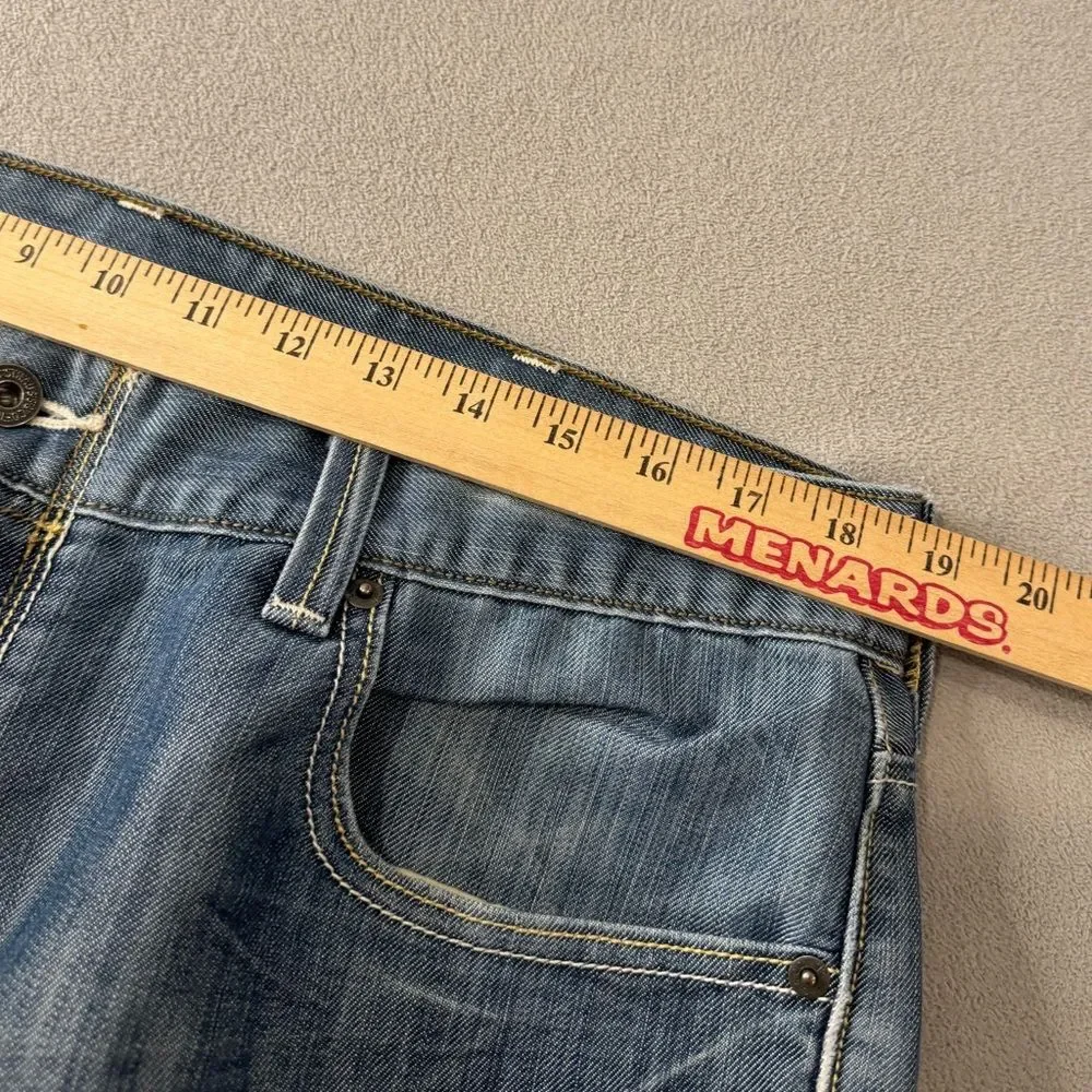 Levi’s 514 38X 32 Slim Straight Men’s Jeans Unique Pocket & Multi Color Stitch